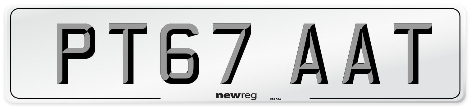 PT67 AAT Number Plate from New Reg